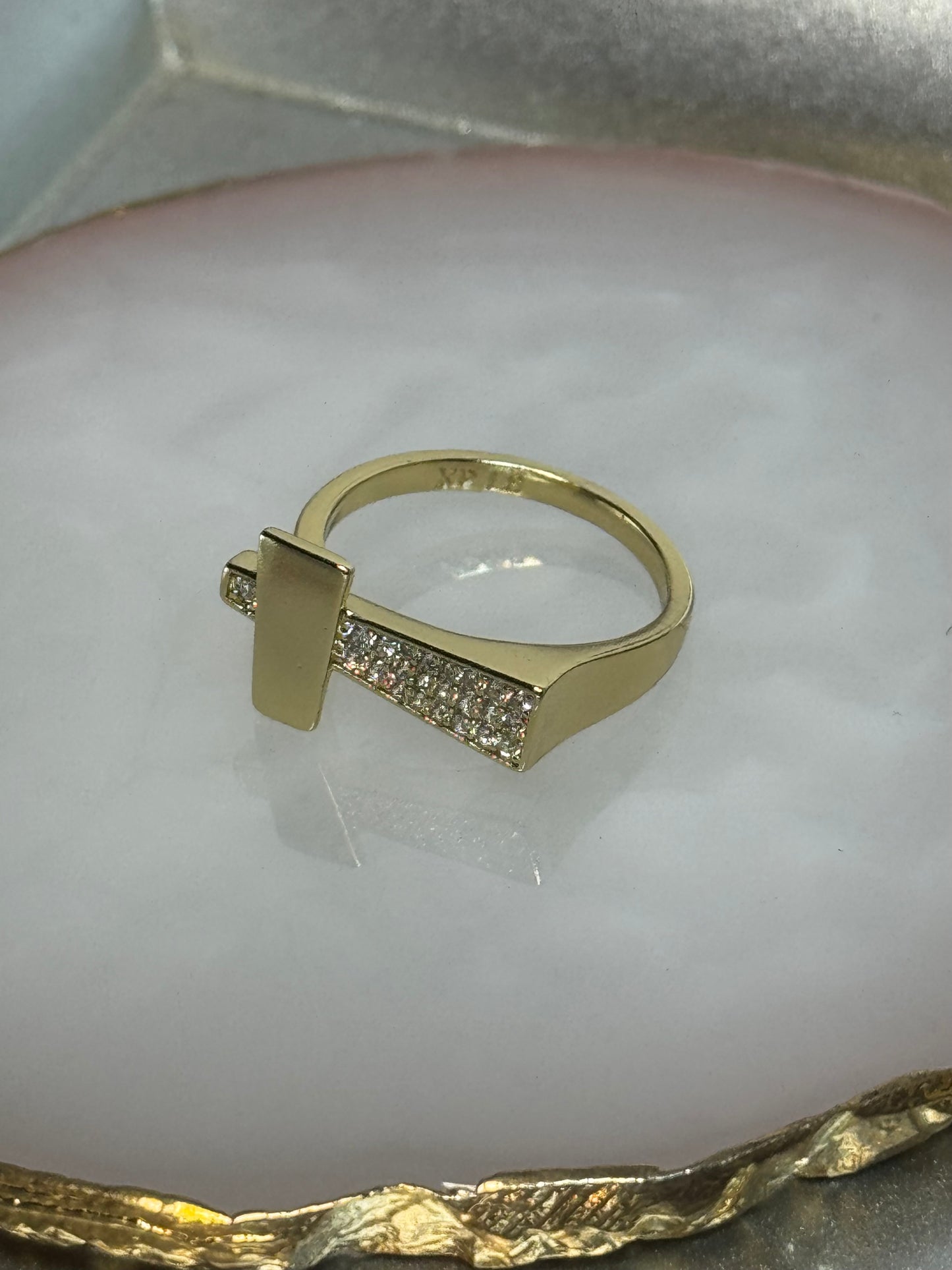 Elegant Cross with Diamond Accent Ring