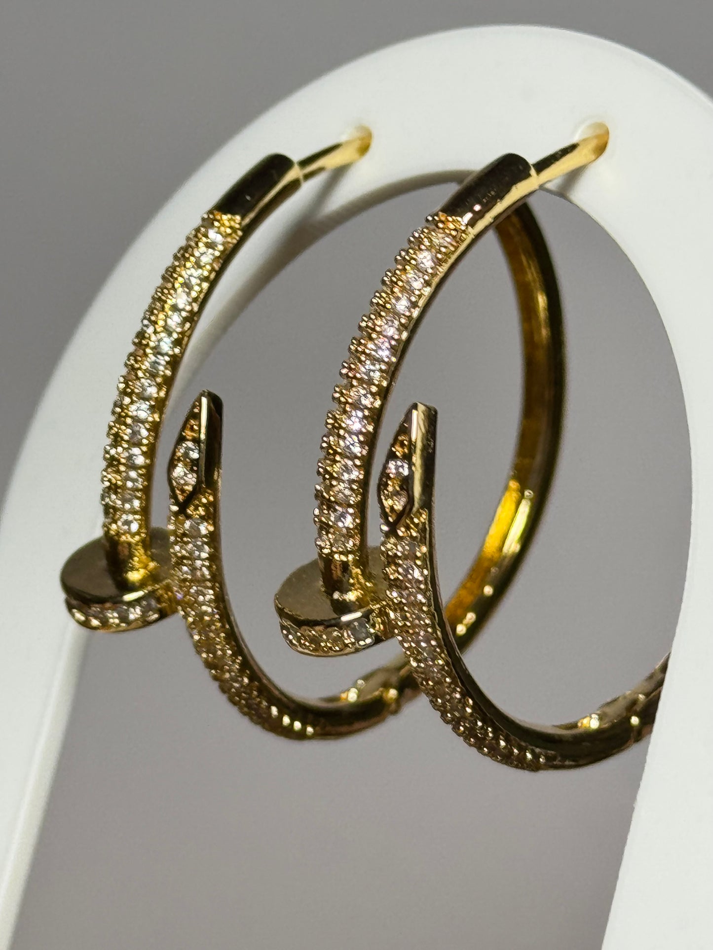 Luxury Nail Hoop Earrings