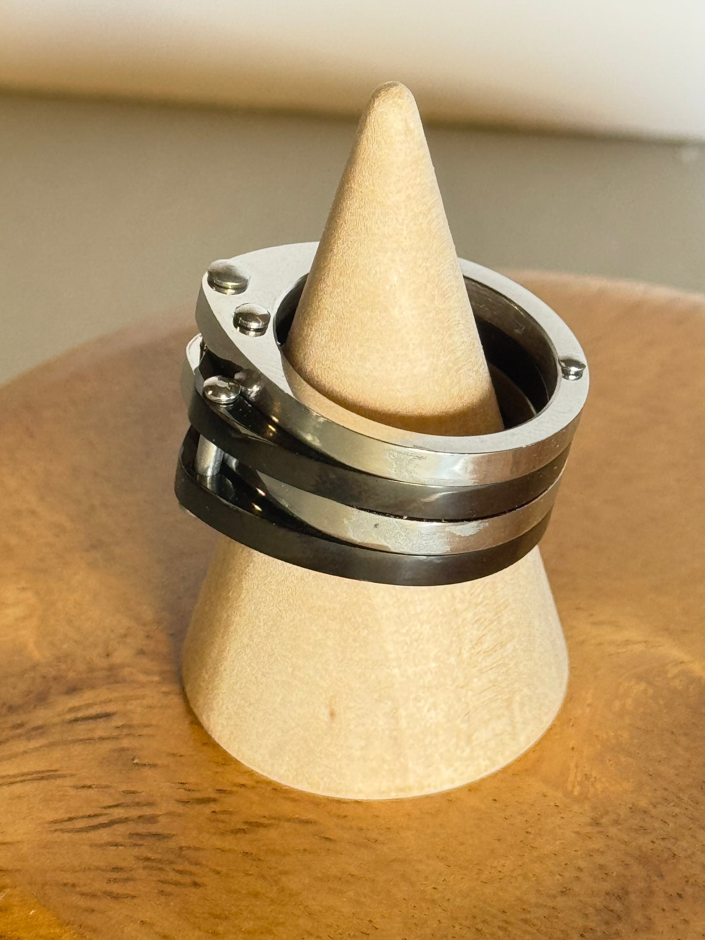 Industrial-Inspired Stainless Steel Ring