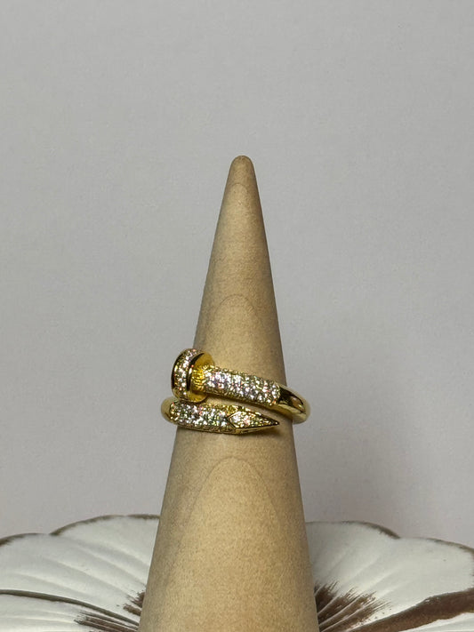 Elegant Nail Ring with Zirconia