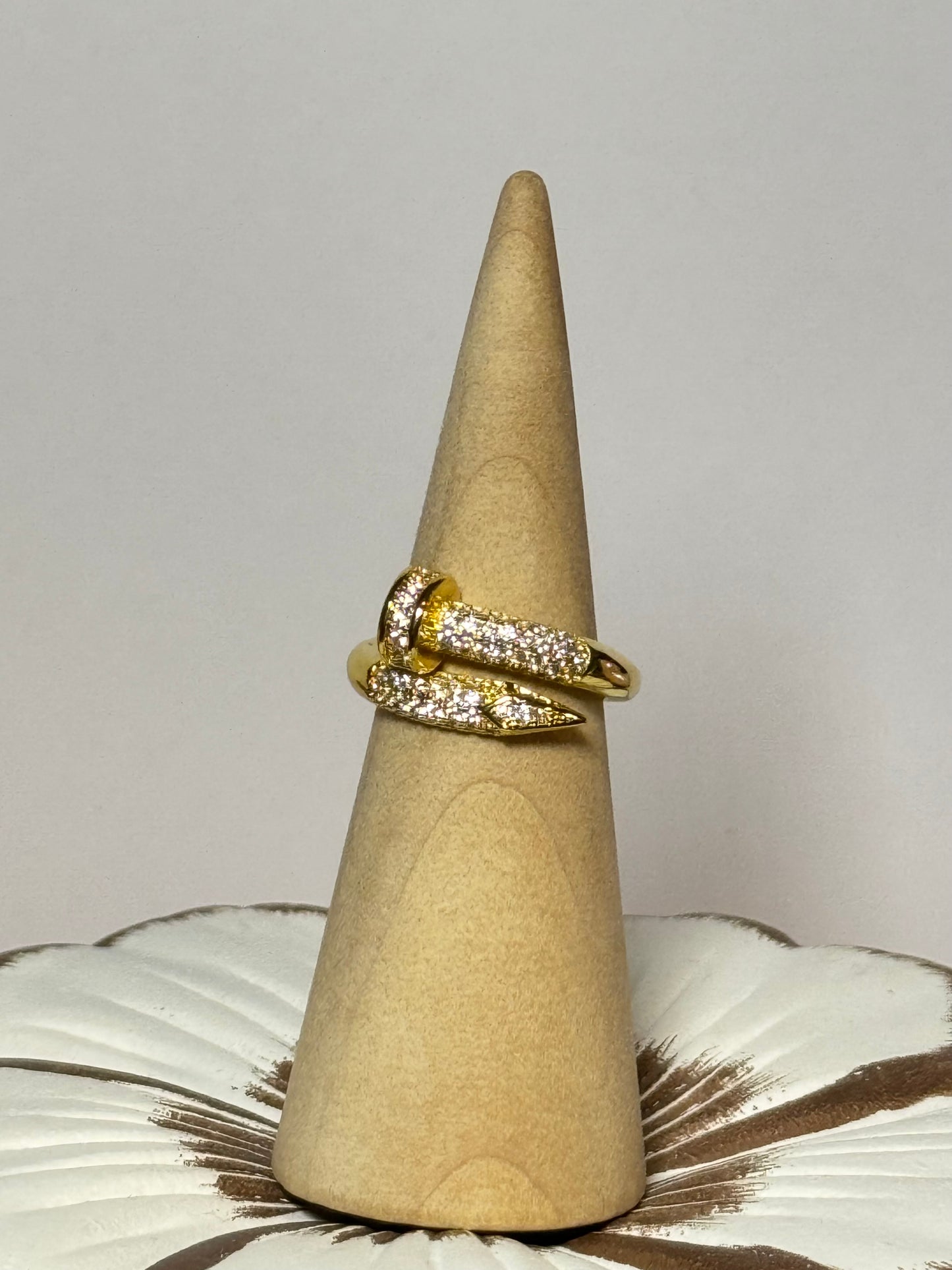 Elegant Nail Ring with Zirconia