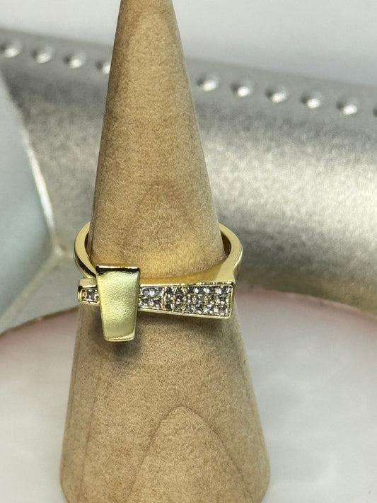 Elegant Cross with Diamond Accent Ring