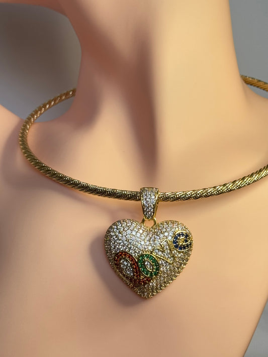 Elegant Choker with heart charm