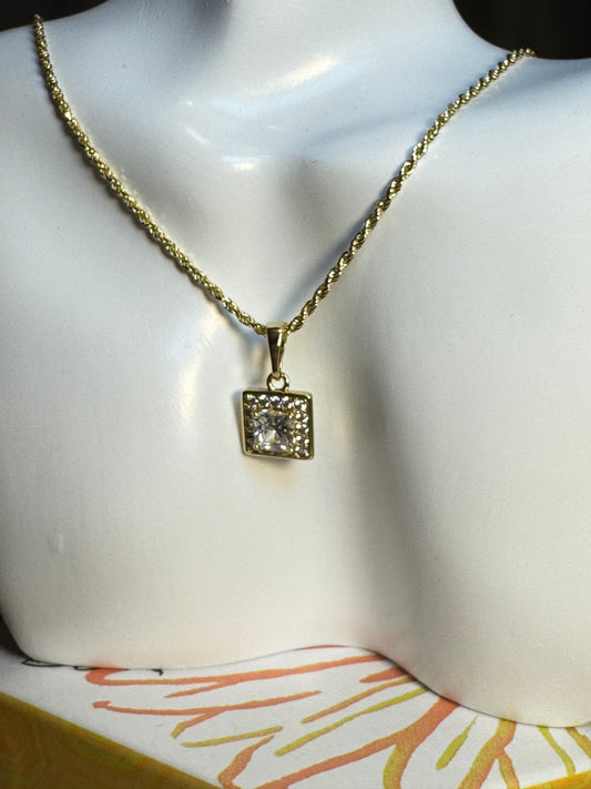 Necklace and earrings zirconia set