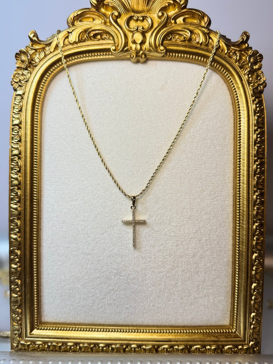 Delicate Cross Necklace with zirconia