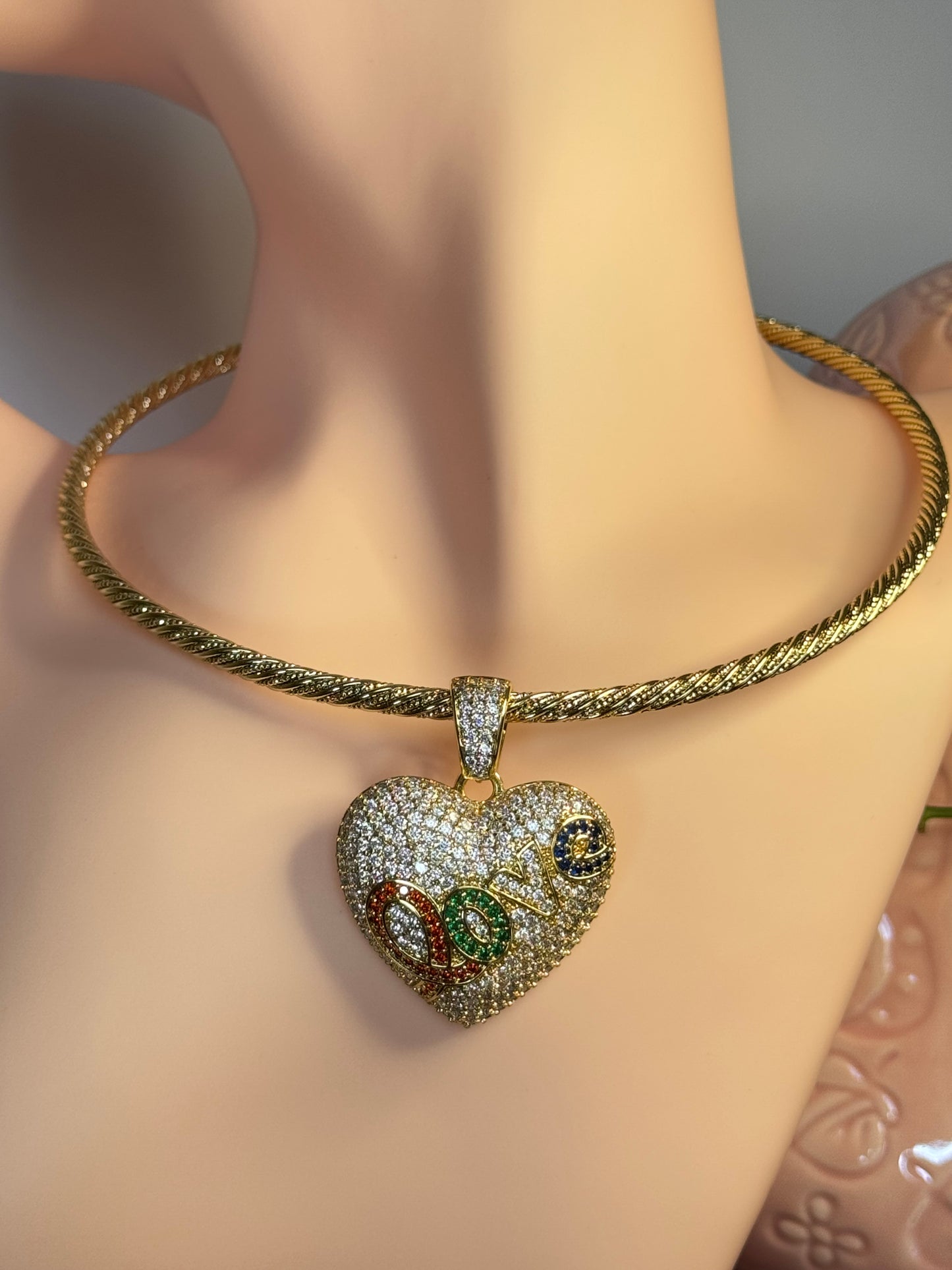Elegant Choker with heart charm