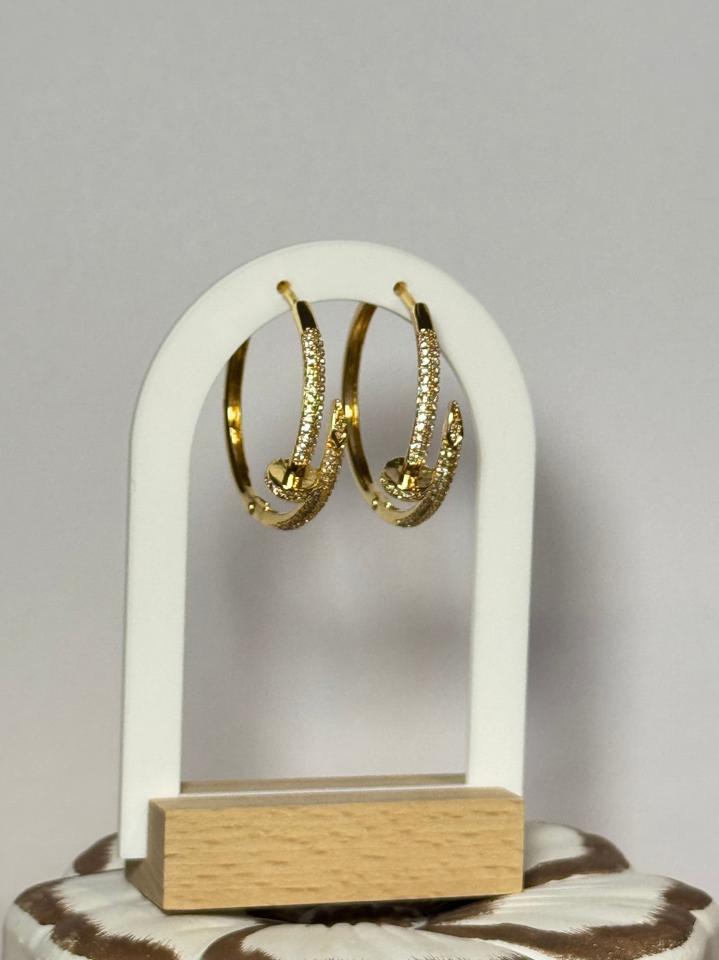 Luxury Nail Hoop Earrings
