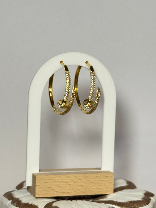 Luxury Nail Hoop Earrings