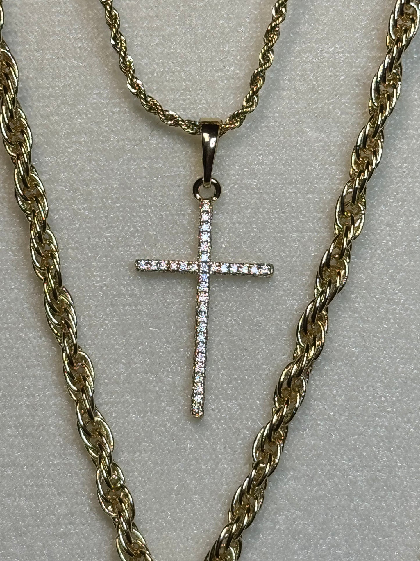 Delicate Cross Necklace with zirconia