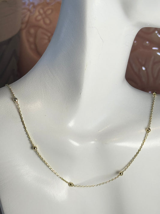 Satellite Chain Necklace – Delicate Beaded Link Design