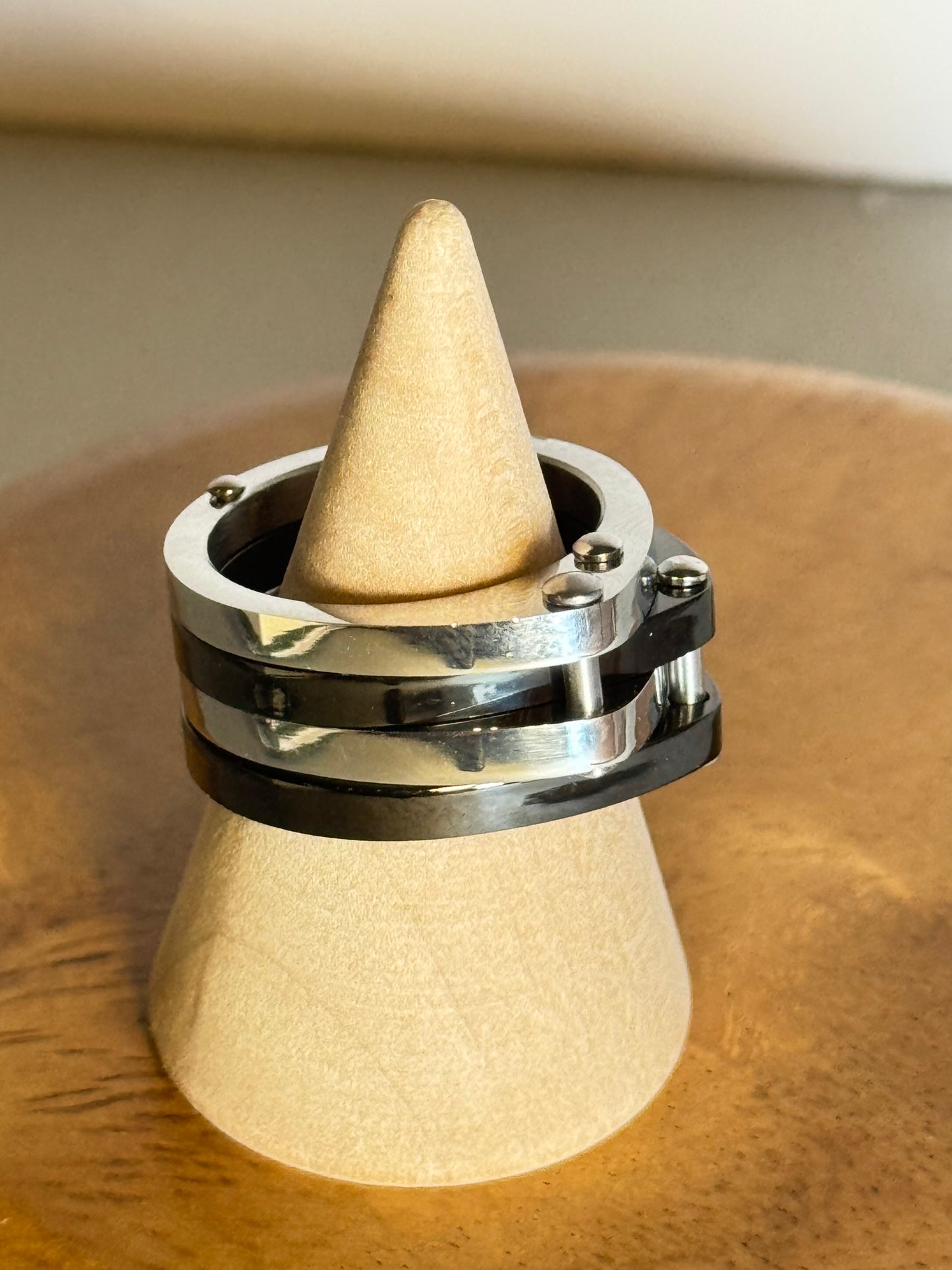 Industrial-Inspired Stainless Steel Ring