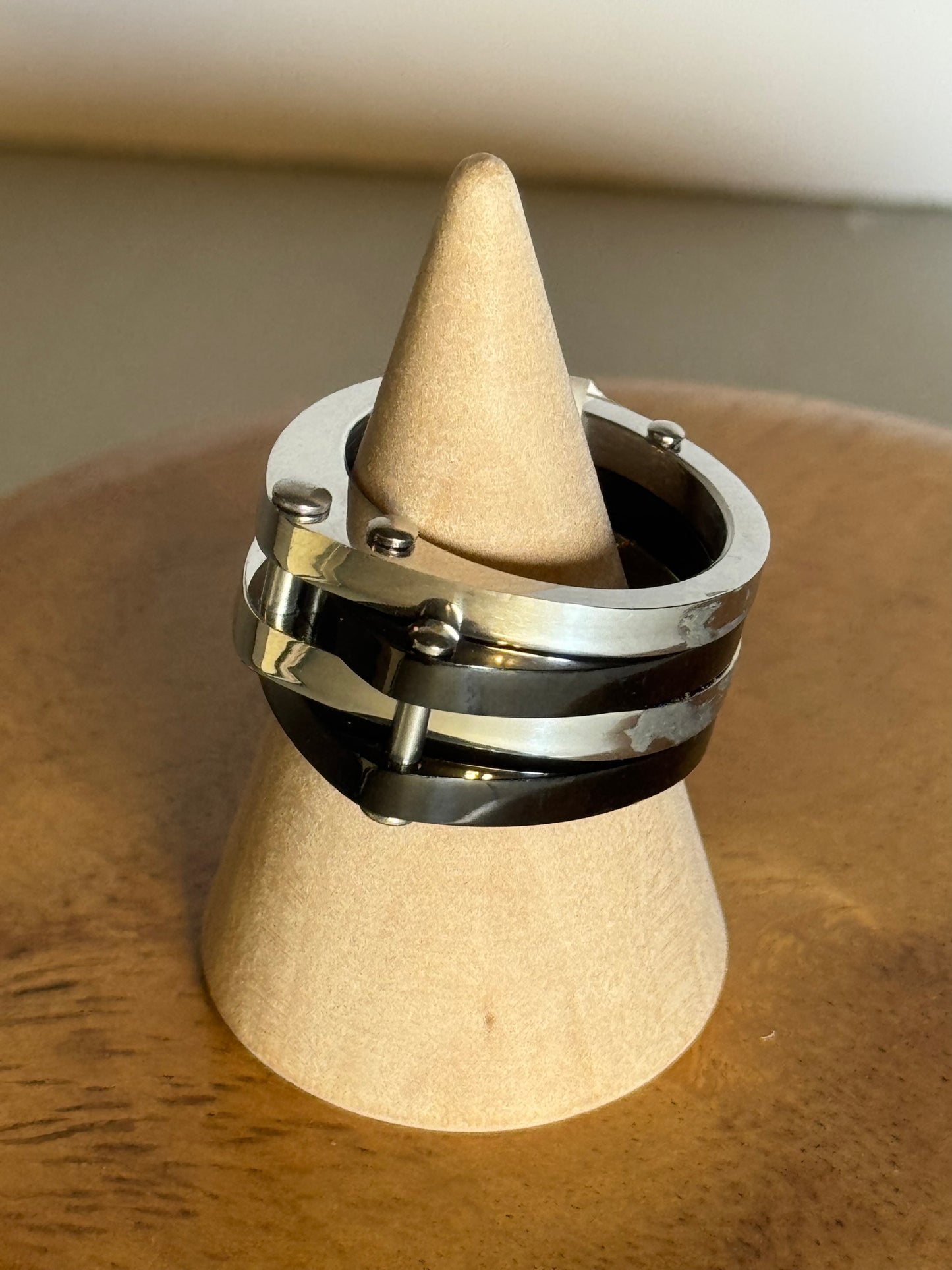 Industrial-Inspired Stainless Steel Ring