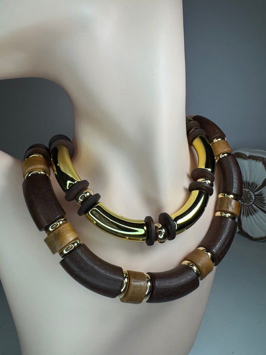 Wood Necklace Set