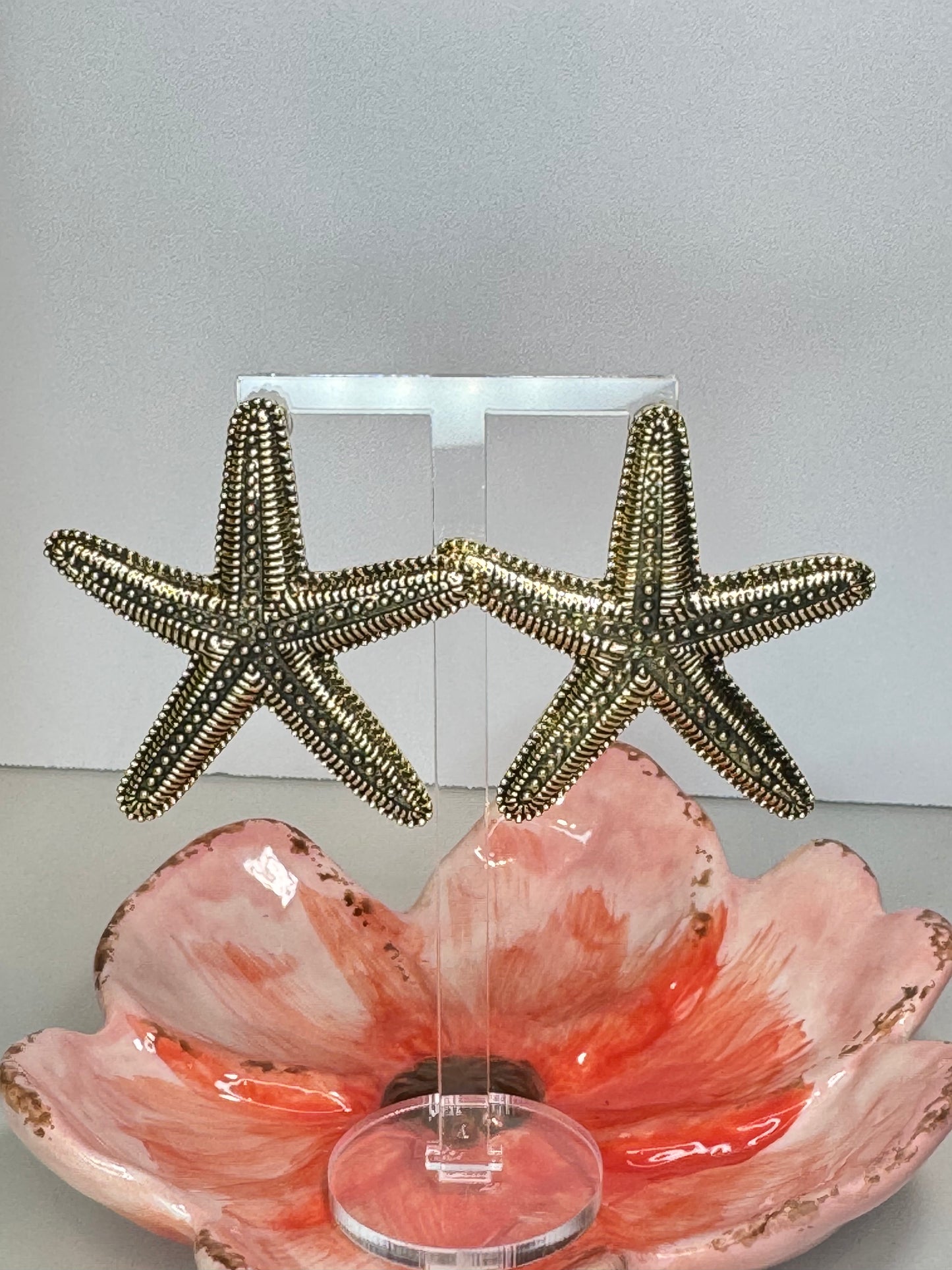 Starfish cord necklace and earrings set