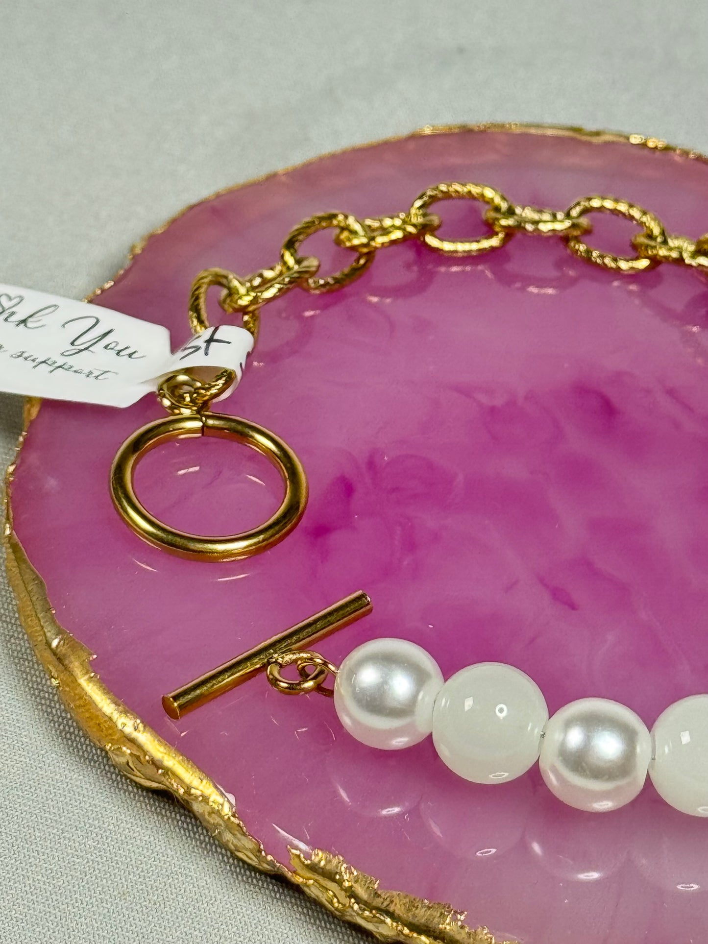 Elegant Pearl & Stainless Steel Bracelet